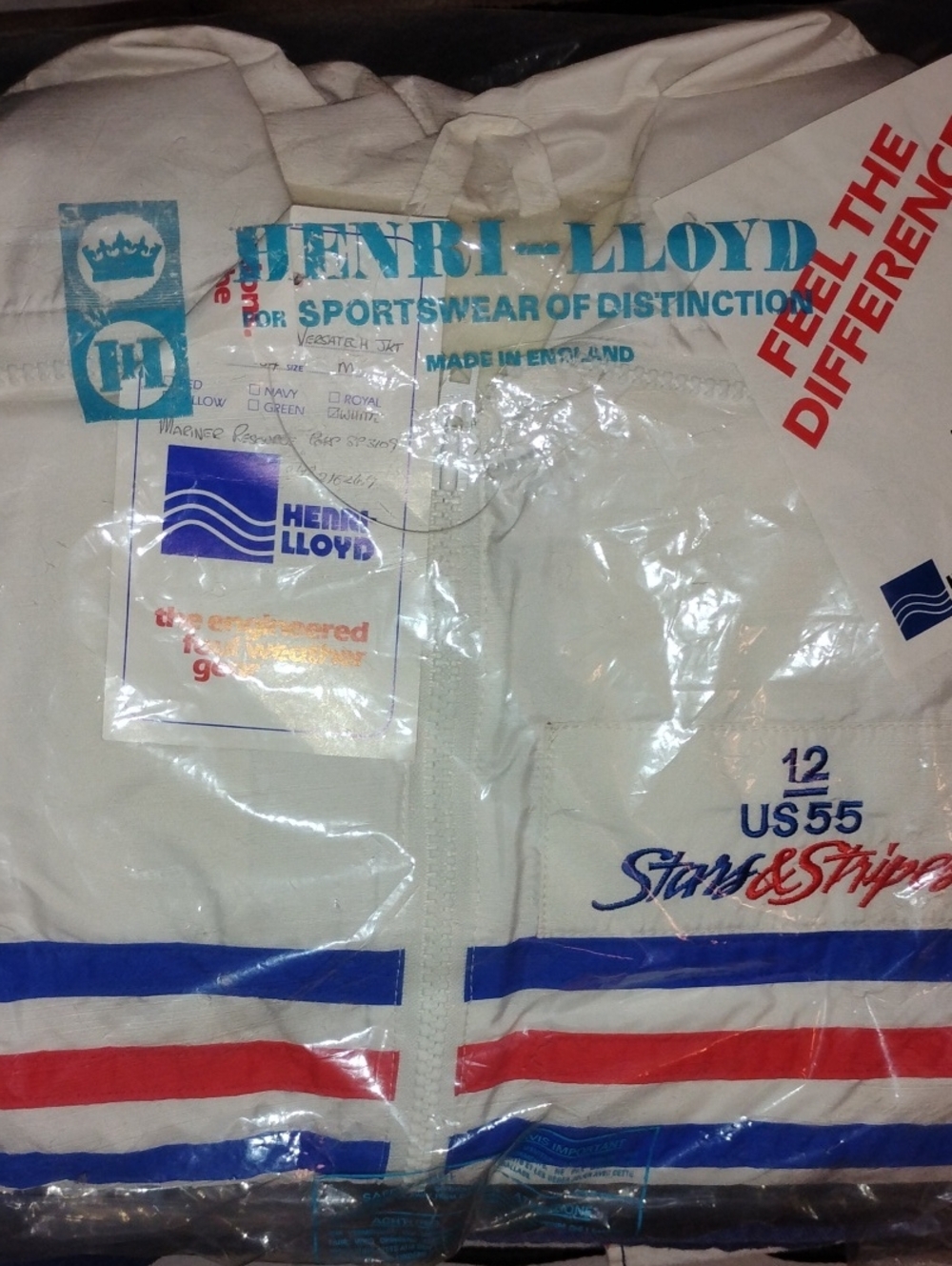 Henri Lloyd White Jacket with Red and Blue Stripes